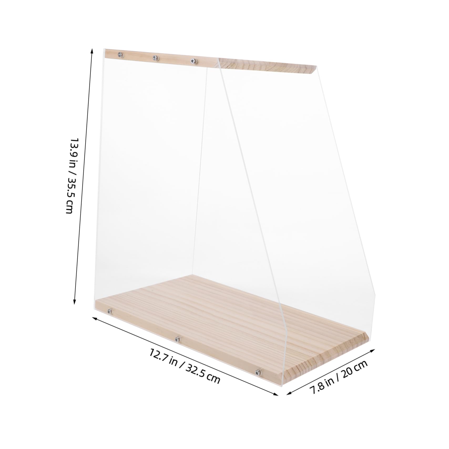 KOCKSHION Vinyl Record Storage Holder Transparent Wooden Display Case for Albums Dvds and Books Versatile Desktop Organizer Design and Clear Showcase Panels