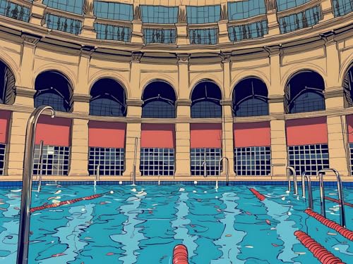 Dipingere con i Numeri Piscina, Paint by Numbers Adulti e Bambini, Kit di Pittura a Olio su Tela, con 3 Pennelli e Vernice Acrilica, Kit per Tela Antipiega, Decor Casa 50x65cm (Senza Cornice) w-482