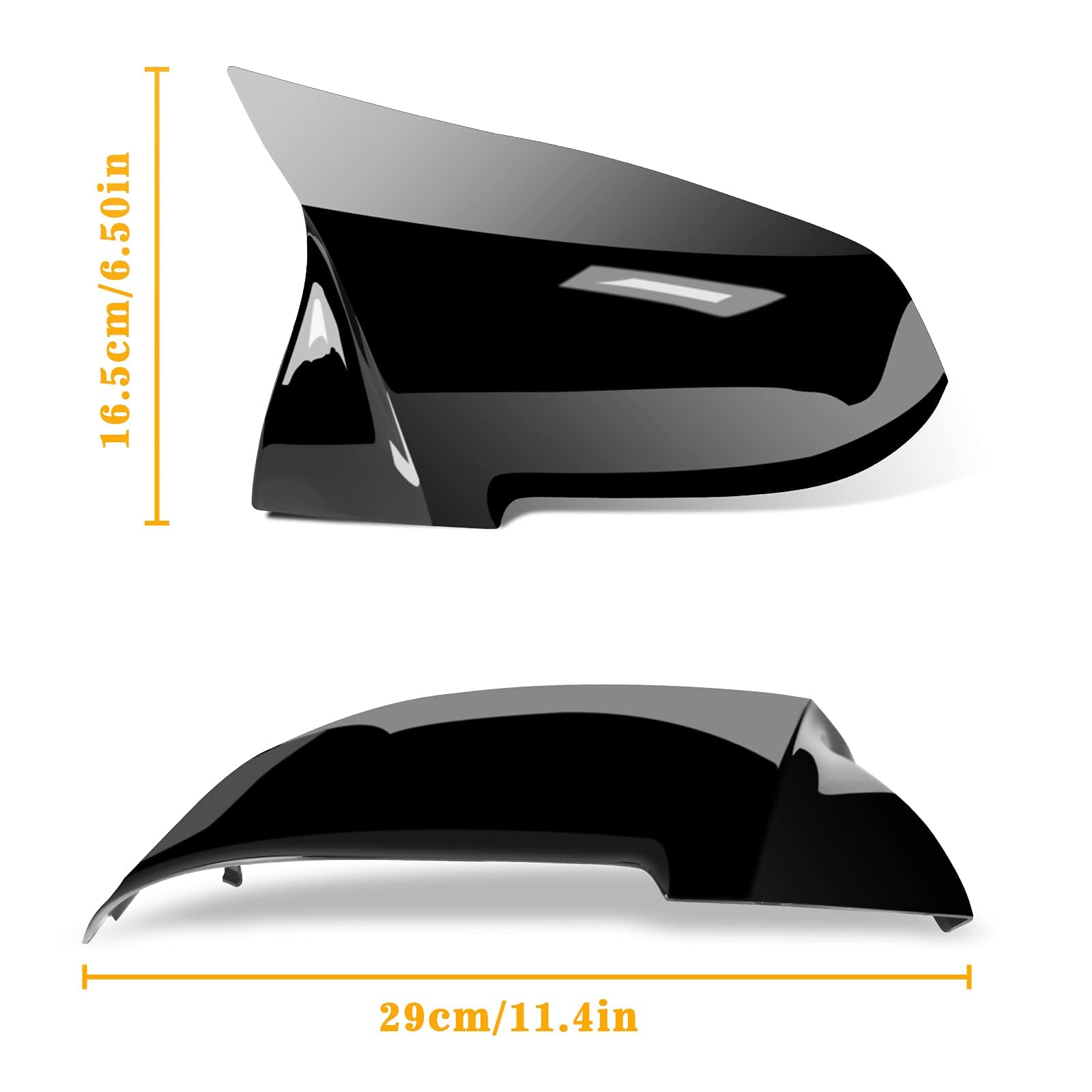 F20 F30 Carcasas Espejos Retrovisores Compatible con BMW Serie 1/2/3/4 F20 F30 F22 F23 F31 F32 F33 F87 M2 X1 E84 Estilo Deportivo Portaespejo CubiertaTapas de Repuesto Negro Brillante