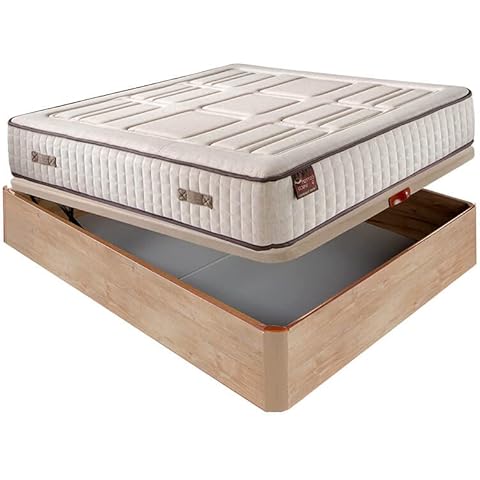 Colchón Aznar HR Cotton con visco + Canapé abatible Madera 3D Cover