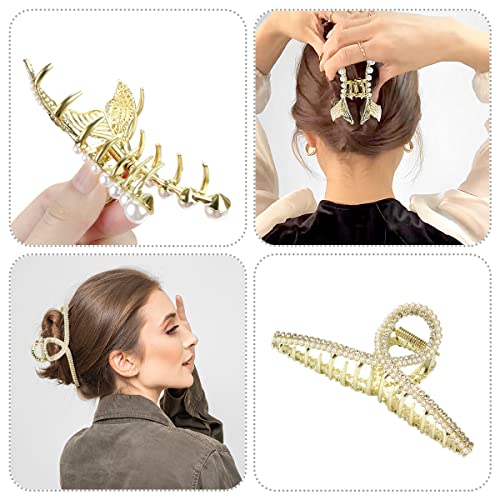 BELICOO Metal Hair Claw Clips, 3Pcs Large Metal Claw Clips Hair Clip Strong Hold Hair Claw Clips - Image 3