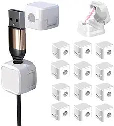 Organizador De Fios E Cabos Clips Magnetico Arrumador Cabo Chega de Cabos Caídos Pelo Chão (Branco, 12 unidades)