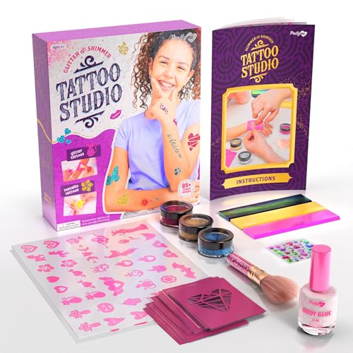 Pretty Me PM-012 Temporary Shimmery Tattoo Studio Kit For Kids - Glitter & Metallic Fake Tattoos For Girls - Birthday Gift Ideas For Girl - Best Craft Kits Toys Stuff For Ages 6, 7, 8, 9, 10, 11 Year Old thumb #8