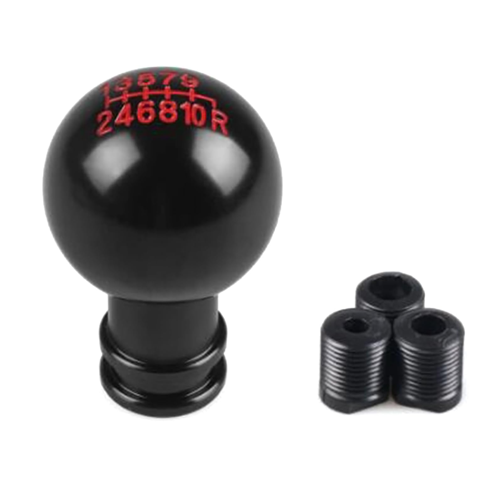 Nucelit Shifter Knob Aluminum Ball Shape Gear Shifter Knob for Manual Vehicles, with 3 Adapters Gear Shifts Adapter