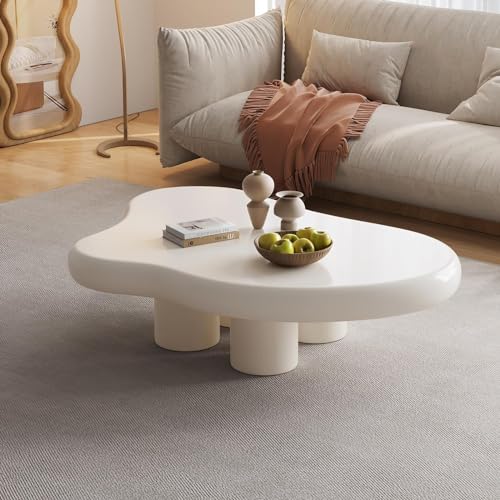 Mesa auxiliar en forma de nube con acabado lacado de piano para decoración de sala de estar y dormitorio