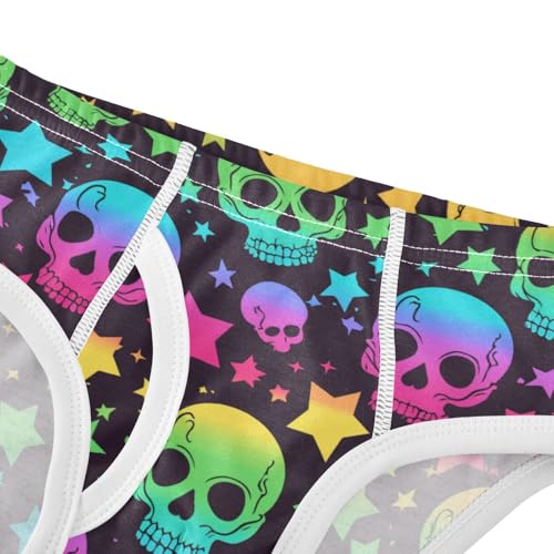 Wusikd Skull Rainbow Boys' Underwear Cotton Colored Boys Briefs Soft Toddler Underwear 2T4