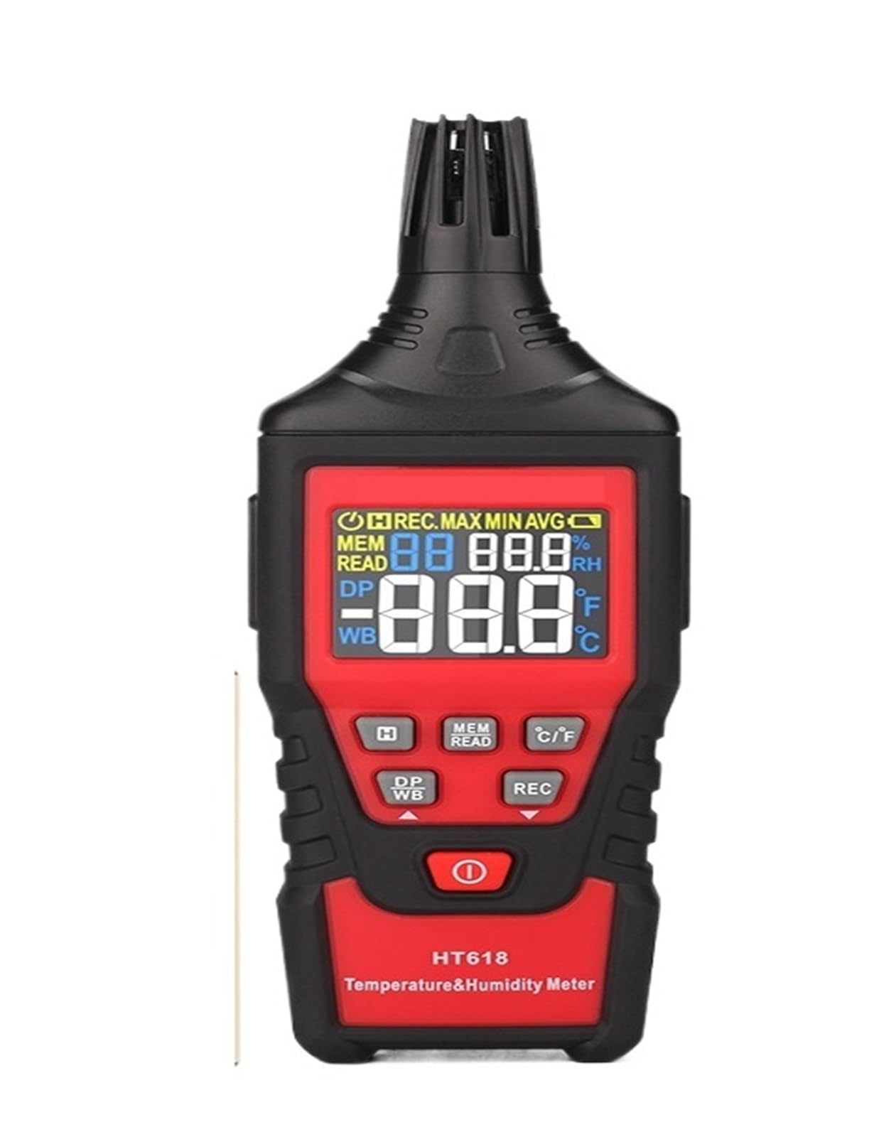 Termómetro higrómetro digital, sensor de temperatura, medidor de humedad de alta precisión, termohigrómetro con punto de rocío ambiental. | HT618