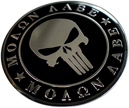 ALUMINUM 2nd Amendment Decal Sticker Bumper Molon Labe Right To Bear Arms NRA (Molon Labe Dome Shape (4 Pack))