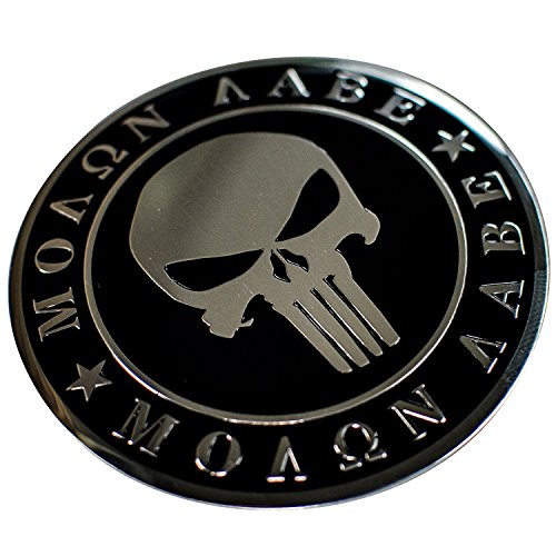 Aluminum 2Nd Amendment Decal Sticker Bumper Molon Labe Right To Bear Arms Nra (Molon Labe Dome Shape (4 Pack)) #TOP3