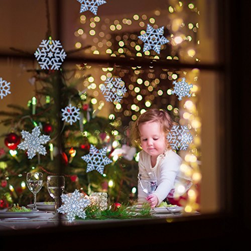 Blulu Fiocco di Neve Adesivi Neve Scintillante