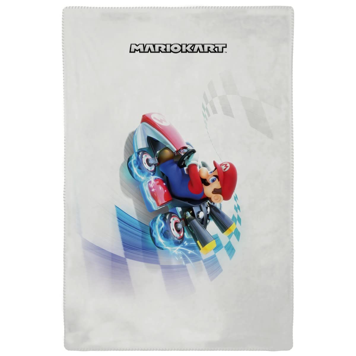 SAHINLER créateur d'univers Super Mario - Plaid Mariokart 110x130 cm - 100% Polyester - Blanc
