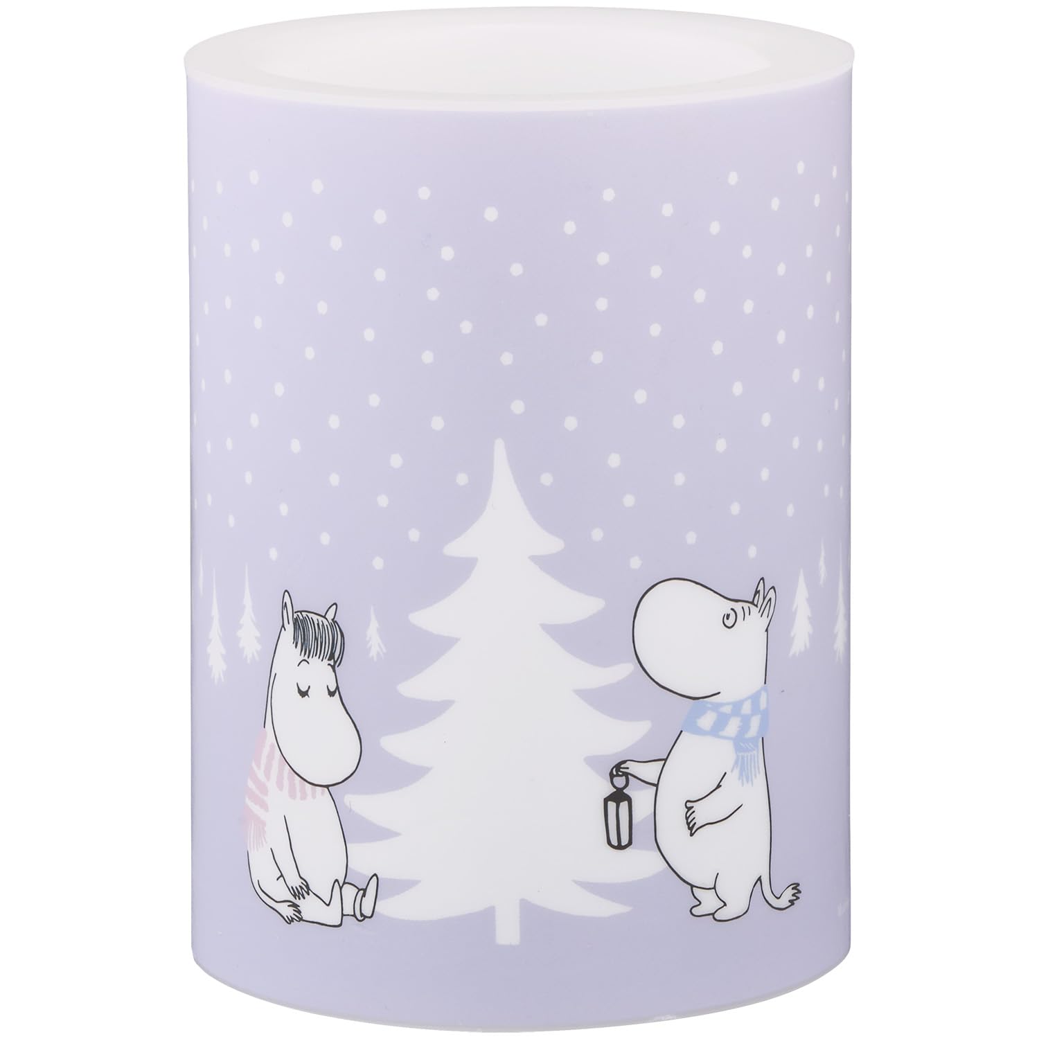 Vela LED Moomin Navidad Muurla con diseño de nieve y adorno navideño luminoso de mesa de 10 cm 4