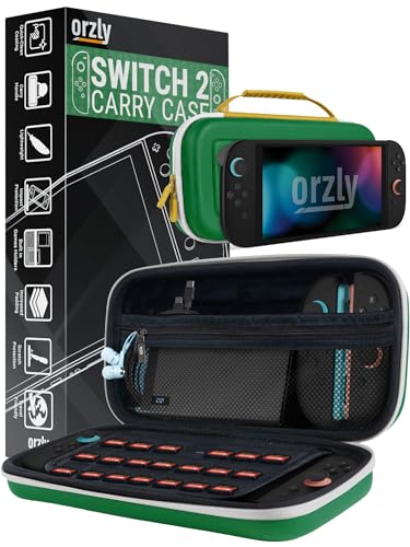 Image of Orzly Case Compatible with Nintendo Switch 2 - Protective Travel Carry Case with Screen Padding, Game Card & microSD Slots, Zipped & Open Pockets for Accessories - 7.9 inch Gift Boxed