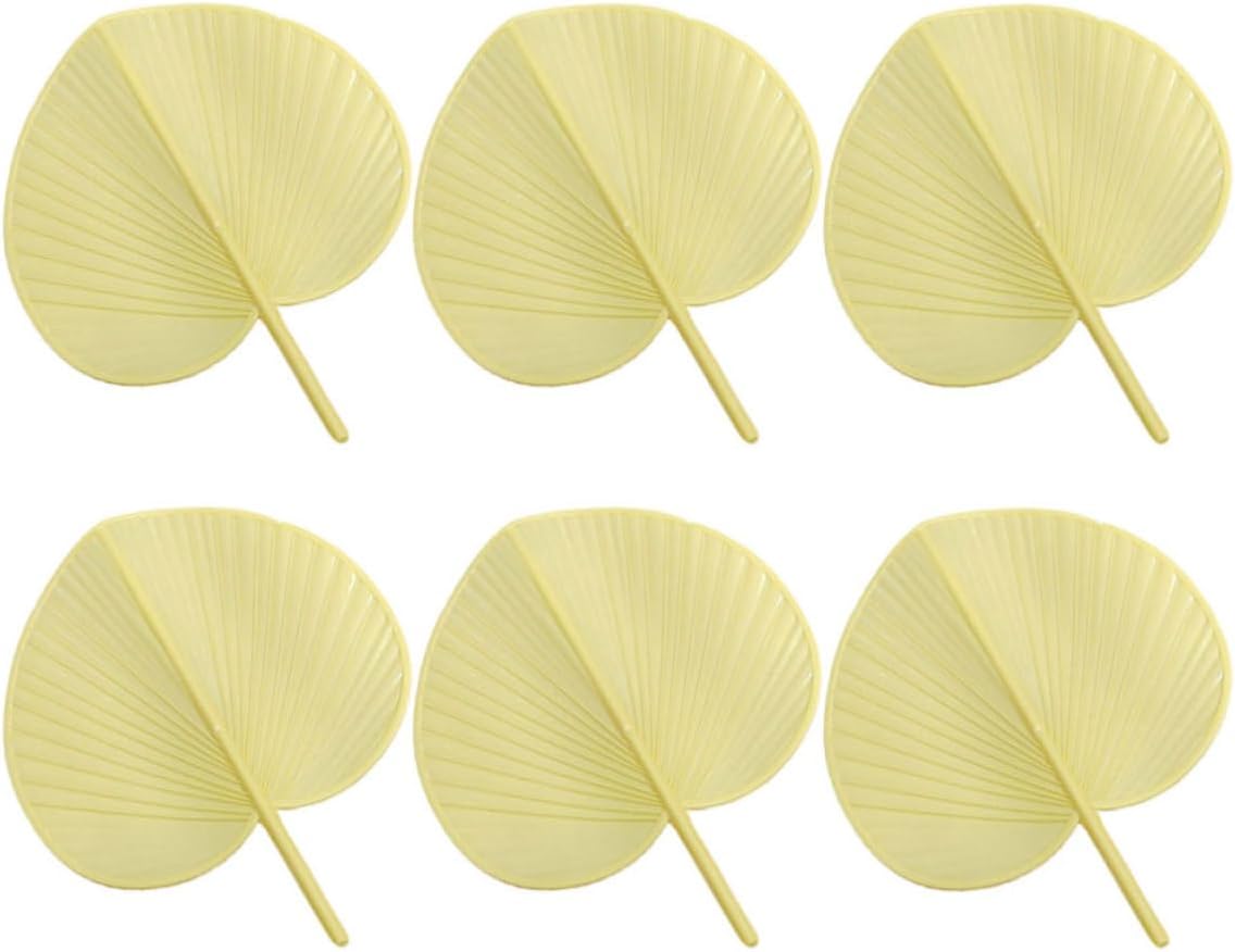 NUOBESTY 6pcs Chinese Style Plastic Hand Fans Lightweight Summer Handheld Fans Multi-functional Portable for Dancing and Performance