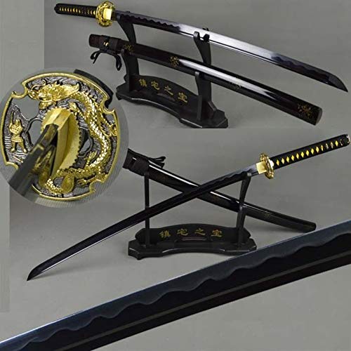 YL Sword Hand Forged T1095 High Carbon Steel Japanese Samurai Katana Sword Black Blade