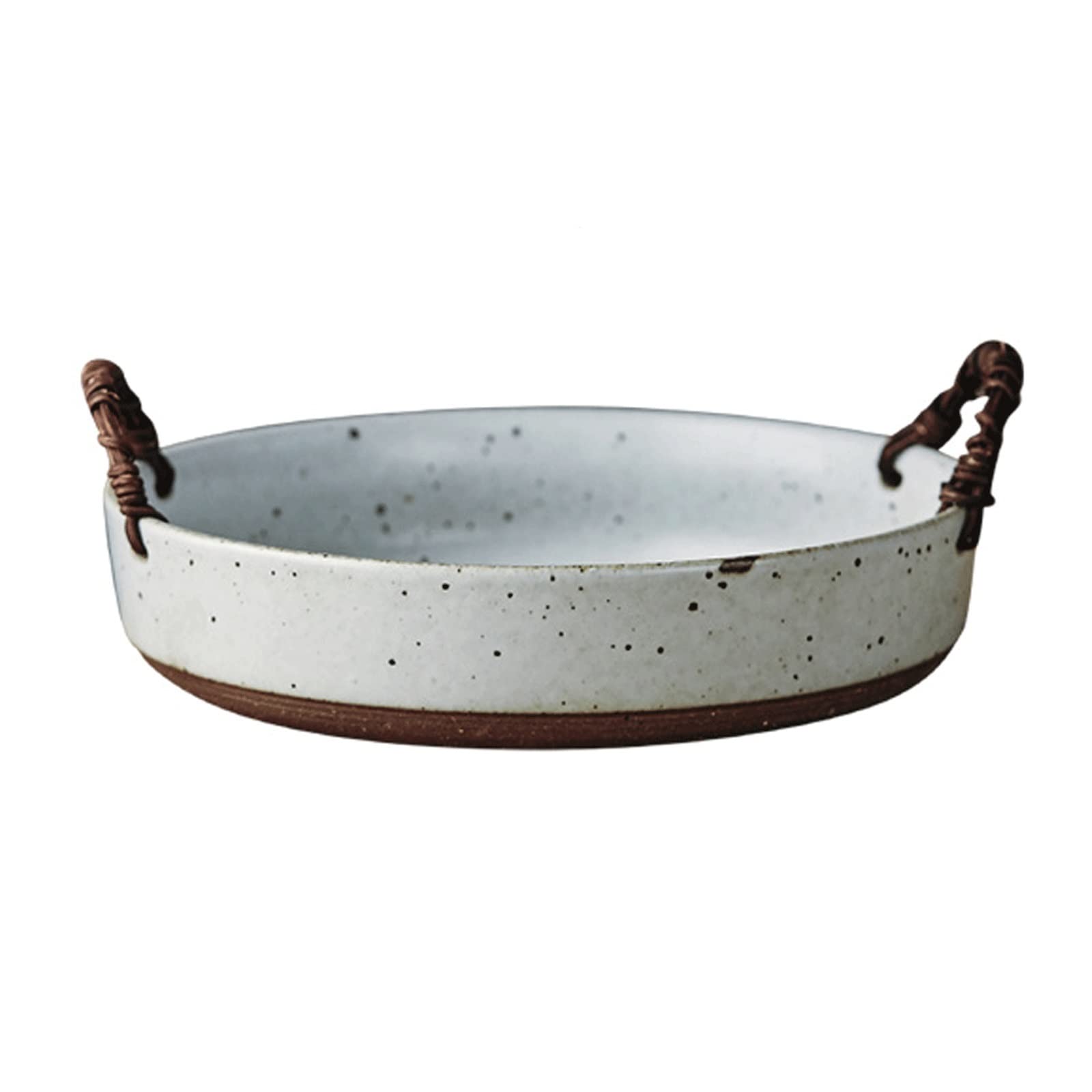 Ceramiczne talerze do serwowania Talerze do serwowania z uchwytami Okrągła taca Jedzenie Talerze śniadaniowe Talerze stolików kawowych (Color : A)