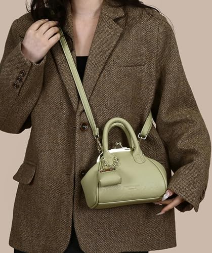 Mini Kiss Lock PU Leather Satchel Style Handbag Women Small Shoulder Crossbody Purse Commuter Tote Top Handle Everyday2