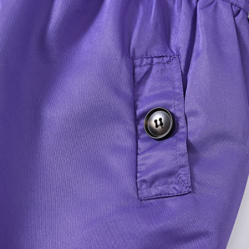 Toddler Kids Girls Boys Casual Button Soild Jacket Coat Long Sleeve Hooded Thicken Winter Jacket for (Purple, 5-6 Years)4