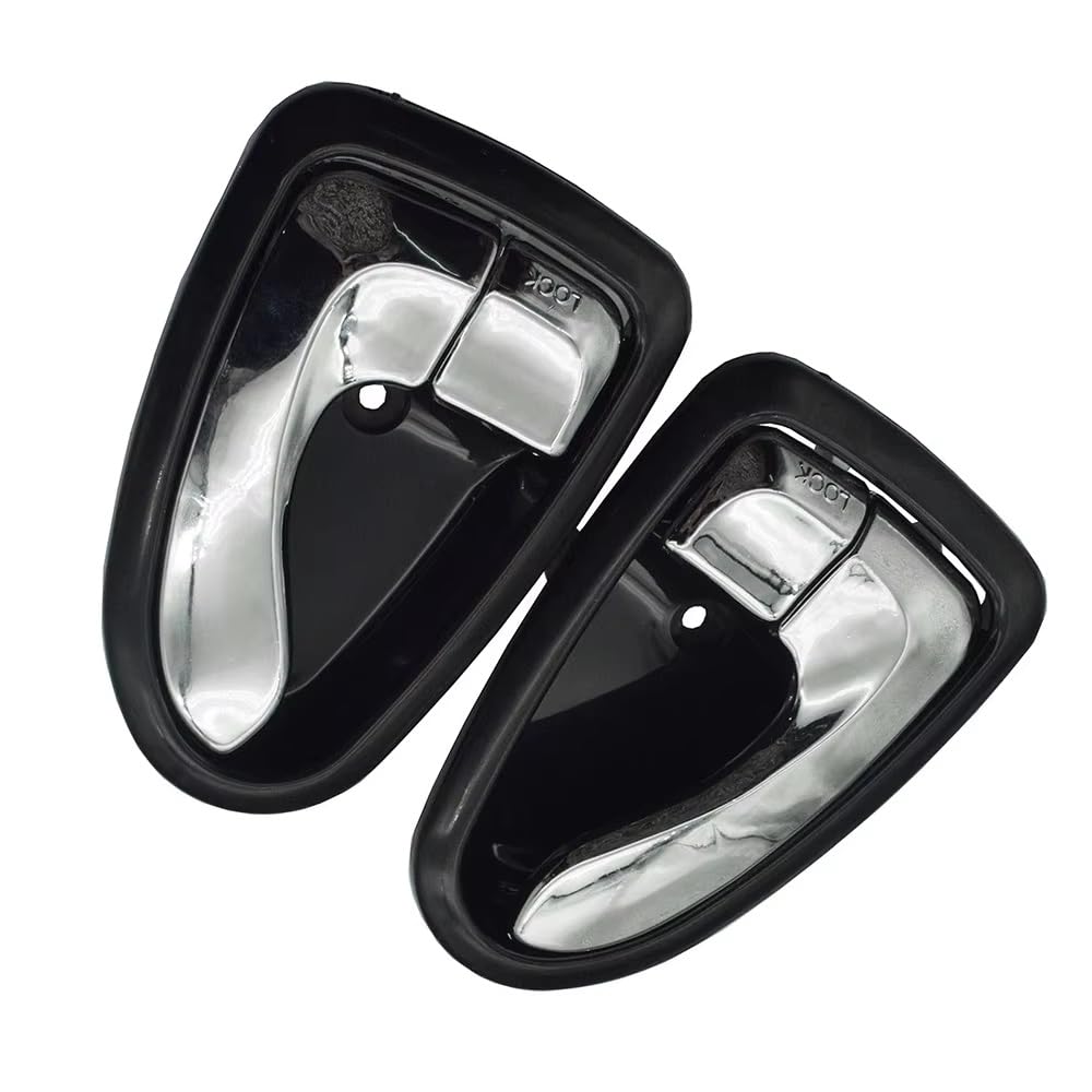 HRTLSS Door Pull Handle Inner Trim for Accent 2000-2006 82610-25000 82620-25000 1Pair Car Interior Door Handles Black Silver(Black)