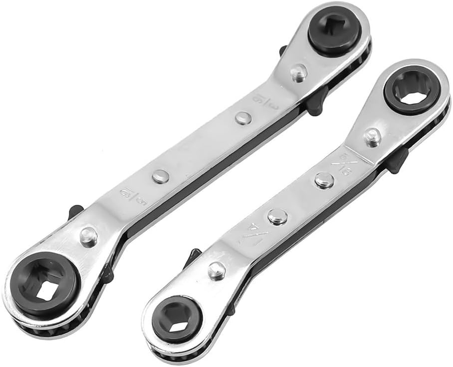 Refrigeration Service Wrench with Hex Bit Adapter for Compressor Valve Operations (Adapter)