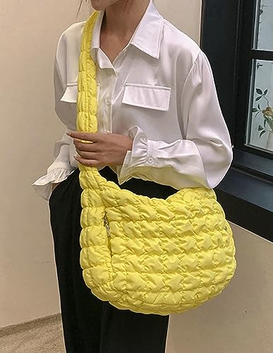 Women Quilted Tote Bag Large Capacity Crossbody Puffer Lightweight Padding Shoulder Bag Hobo Satchel Handbag Zip Purse2