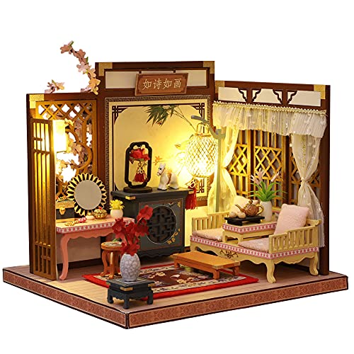 DIY Miniatur-Puppenhaus Kit Chinesische Puppenhaus Kit Puppenhaus Modell Holzmöbel für Valentinstag Kreative Geschenke… – Bild 2