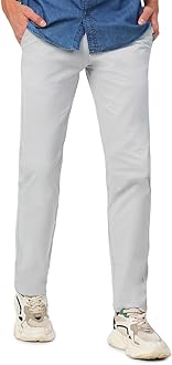 Urbano Fashion Men's Slim Fit Mid Rise Cotton Casual Chinos Trousers Stretch