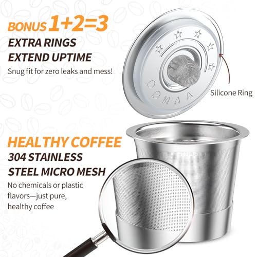 Image of AANQQ Reusable K Cup Coffee Pods for Keurig 1.0: Stainless Steel Refillable K Cup - Reusable Coffee Filter for Keurig 1.0 Coffee Maker, Permanent, Eco-Friendly, BPA-Free