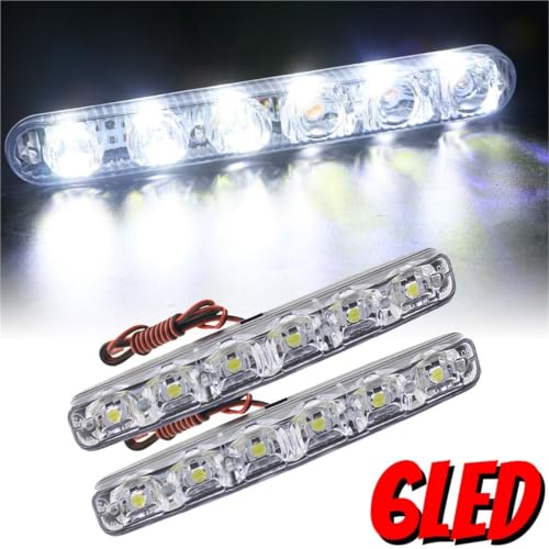 Luces de circulación diurna 12V con 6LED impermeables para coche 2
