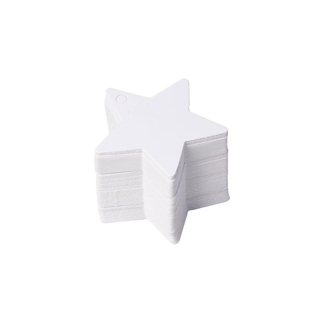 Maxtonser 100Pcs Star Shape Paper Card Label Christmas Wedding Crafts