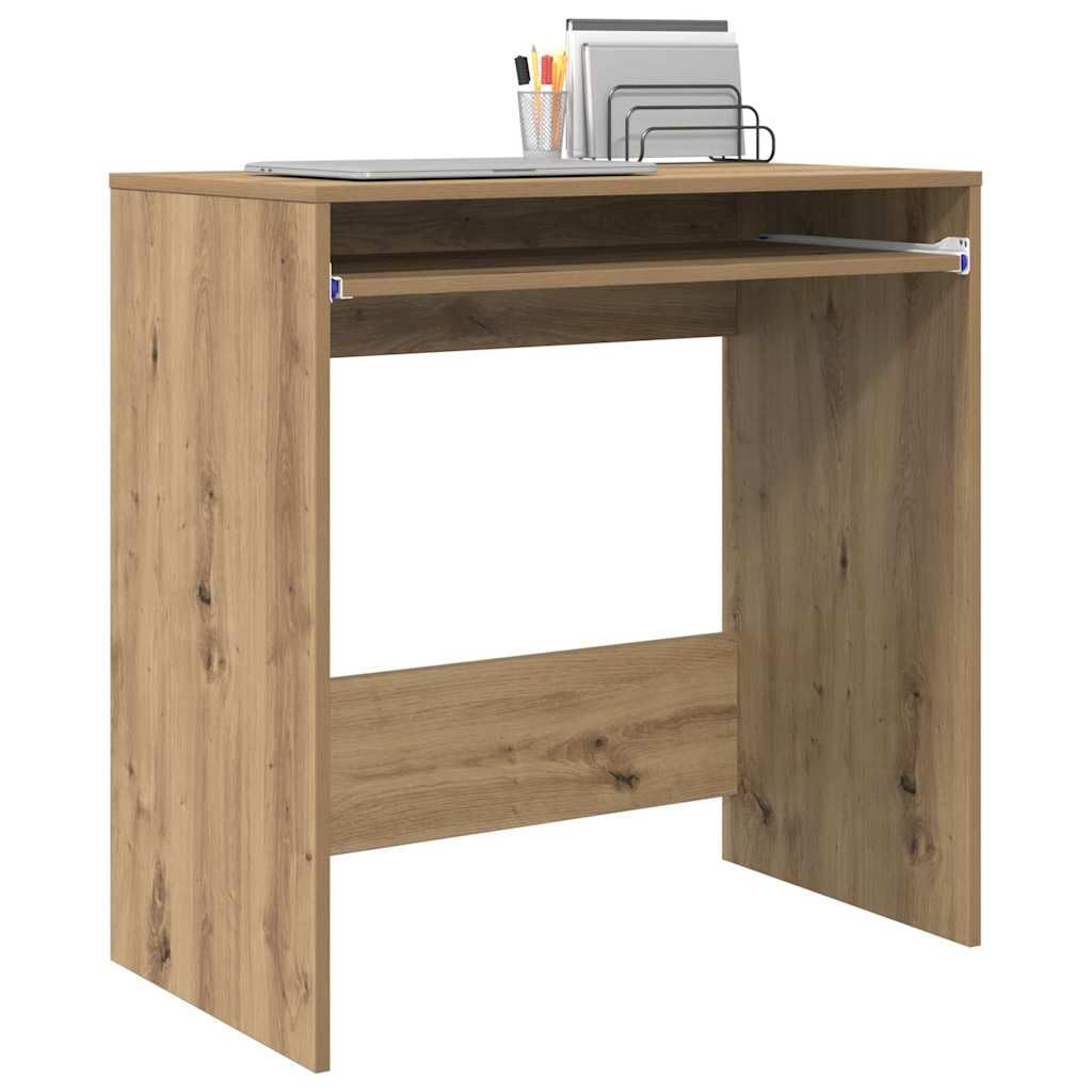 Tavolo per computer con mensola, rovere Artisan, 77,5 x 43 x 79 cm, materiale in legno, moderna scrivania per casa, ufficio, giochi, cameretta dei bambini, pratico spazio