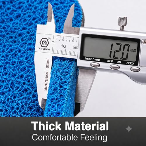 Image of TIB Cushion Noodle Mat for Home Entrance | Heavy Duty Anti-Slip Washable PVC Floor Mat for Bathroom, Kitchen, Bedroom & Office | Water Absorbent Indoor Outdoor Door Mat,Blue,4x17 Feet