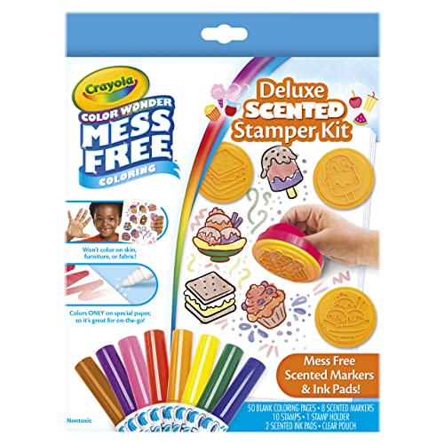 Image of Crayola Color Wonder Mess Free Coloring Set, 50 Blank Coloring Pages, Scented Color Wonder Stamps and Markers, Refill Set