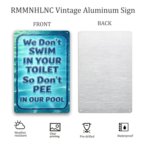 Cartel metálico de seguridad para piscina 12x8 pulgadas miniatura 6