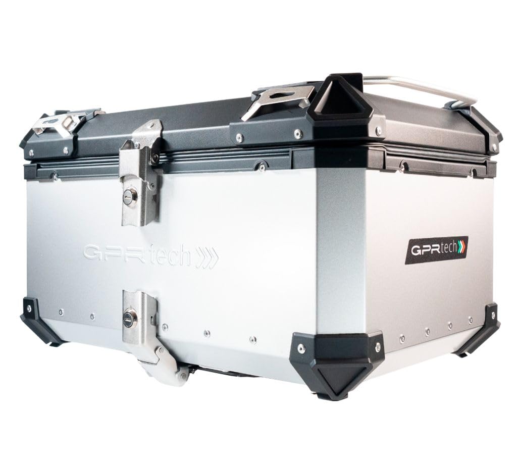GPR Tech Compatible avec R 1200 RS LC 2015/2016 Top Case ALPI-Tech 45 LT. Argent Top Case en Aluminium, Couleur Argent avec Plaque spécifique Incluse Capacité litres 45