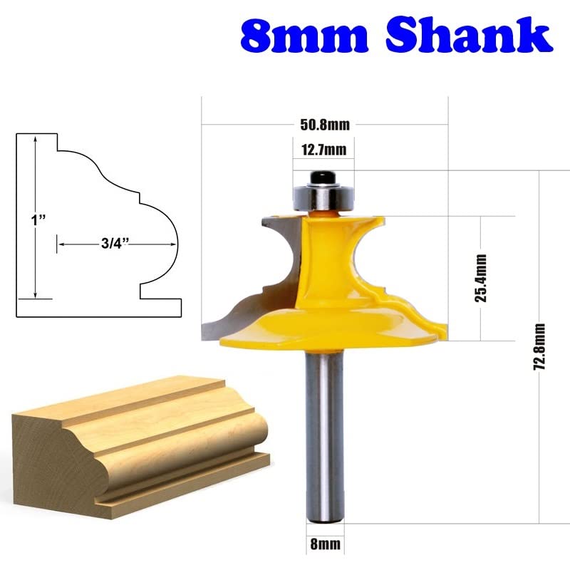 1-2pc 8mm Gambo Boiserie Roman Ogee Piedistallo Router Bit C3 Punta in Metallo Duro Utensile da Taglio for Legno(16157-8)