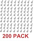 Peg Board Hook Kit Garage Tool Storage Craft Hooks Pegboard J Hook Style-BLACK- Plastic (200)