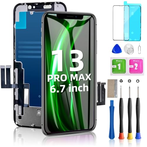 ZoongXingY for iPhone 13 Pro Max Screen Replacement 6.7inch - 3D Touch LCD Display Digitizer Frame Assembly with Repair Tools