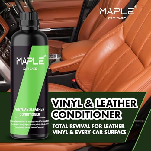 Image of Maple Car Care Vinyl & Leather Conditioner (1 Litre) | Car Interior Cleaner & Protectant for Leather Seats, Dashboard & Upholstery | UV Protection, Restores Shine & Non-Greasy Finish