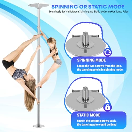 Mghh Professional Dancing Pole Set,Stripper Pole Spinning Portable Removable,7.2-9 Ft Adjustable Height Great For Training Dancing & Exercise thumb #2