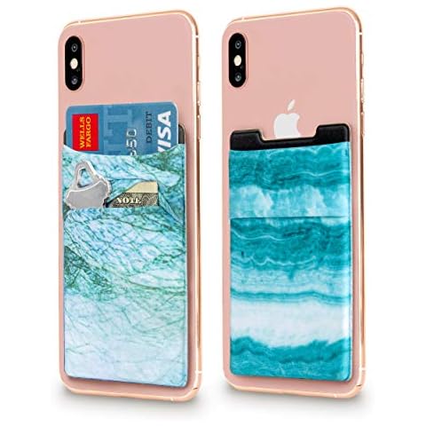 Cardly Wallet for Phones - Green & Teal Marble Cover