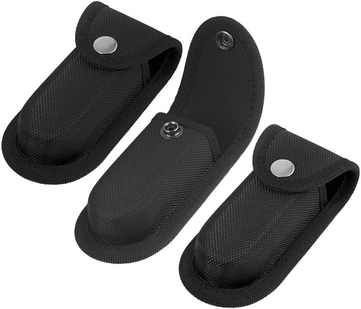 3Pcs Nylon Pocket Knife Sheath with Belt Loop & Snap Closure for Folding Knives, Multitools and Swiss Army Knife Sheath