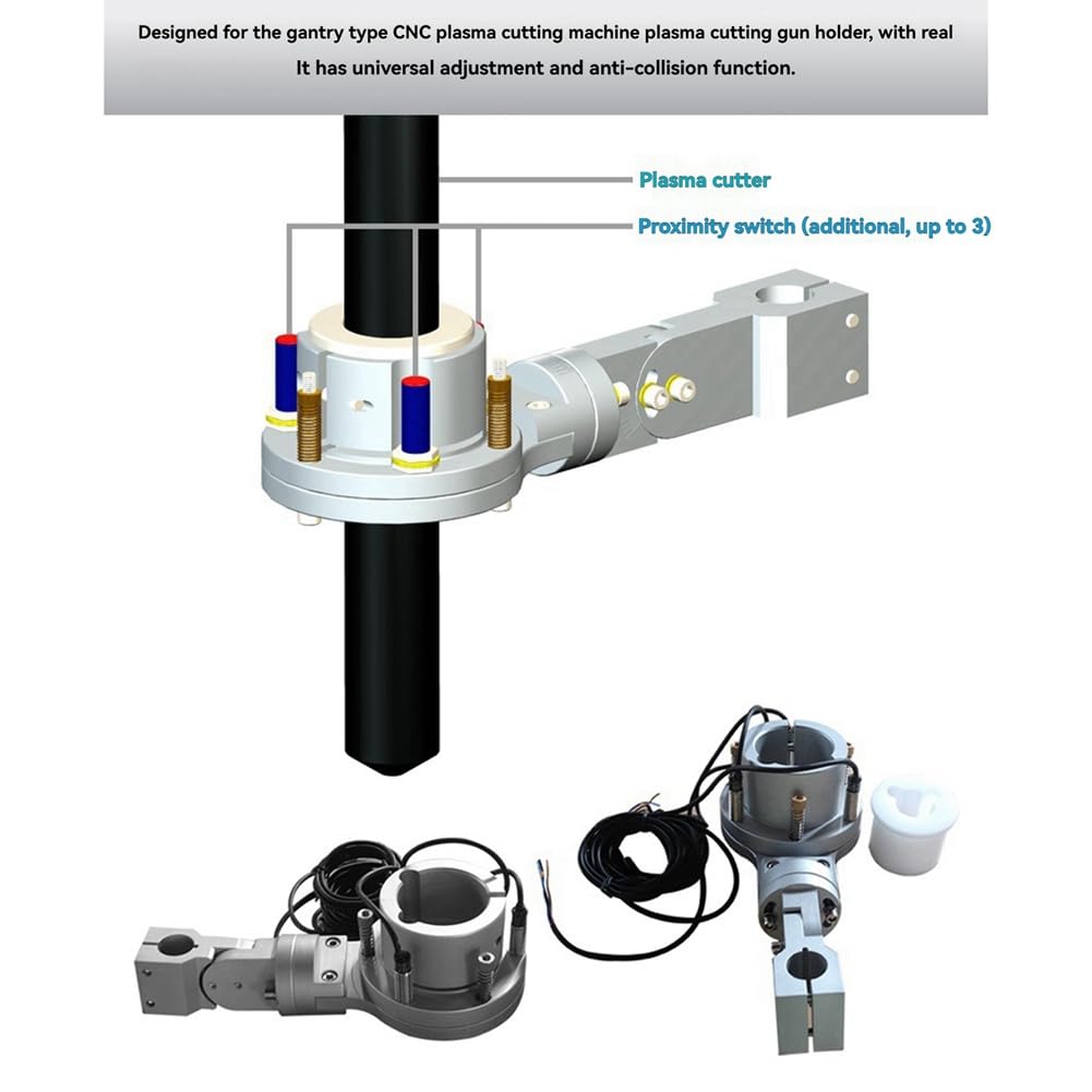 Fixation anti-collision pour torche plasma portable CNC flamme plasma support de pince pour machine de découpe CNC 25-50 mm