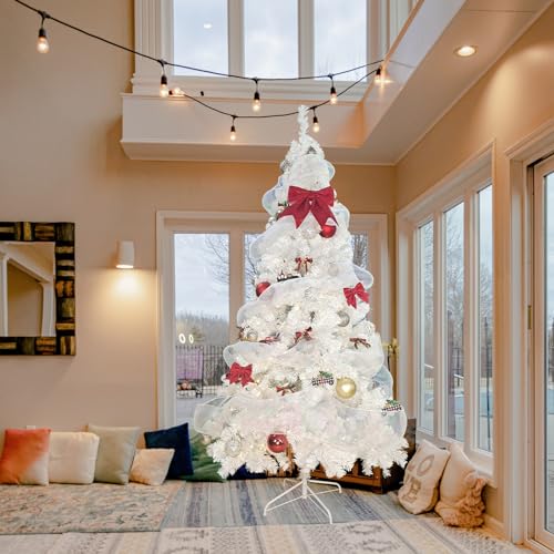 BESTHLS-10ft-White-Christmas-Tree-Premium-Artifical-Pine-Christmas-Tree-with-Soild-Metal-Stand-and-Decorations-Fit-for-Indoor-Outdoor2150-Tips-10-feet-White BESTHLS 10ft White Christmas Tree Premium Artifical Pine Christmas Tree with Soild Metal Stand and Decorations Fit for Indoor Outdoor2150 Tips 10 feet White