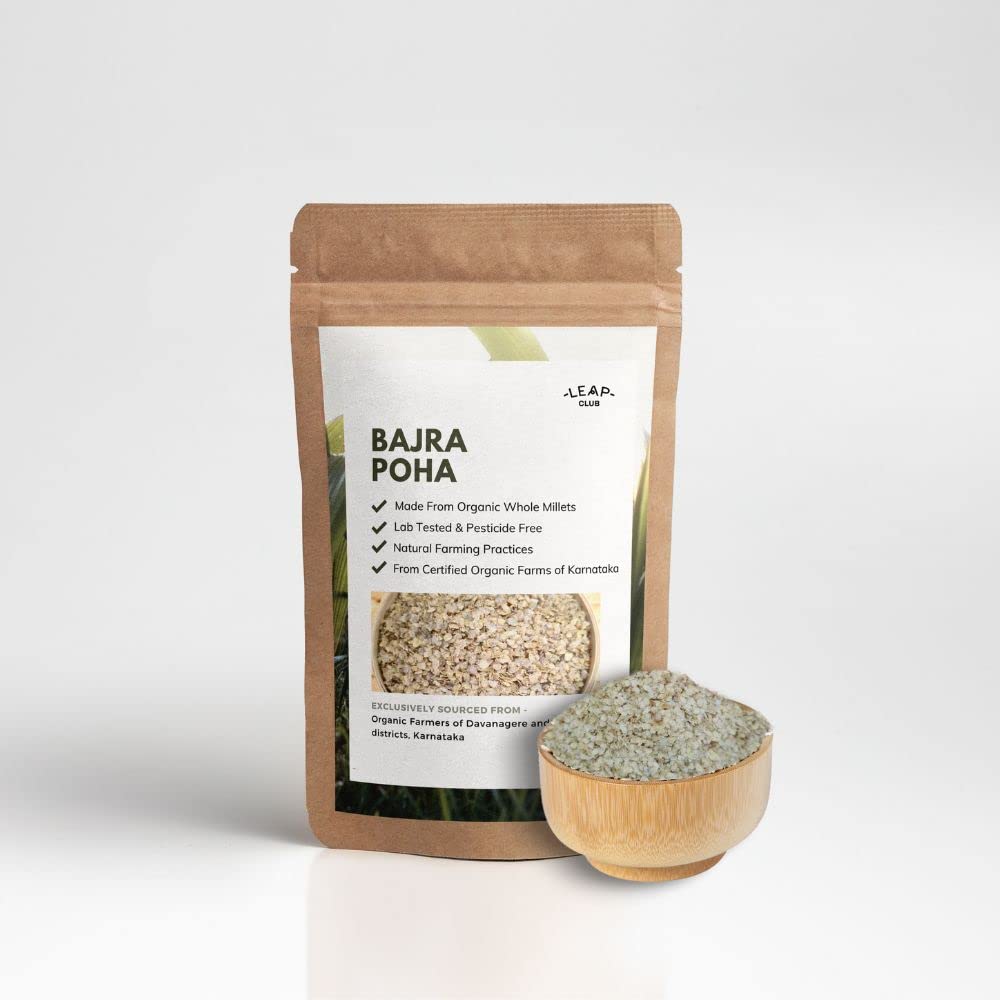 Leap Club - Bajra Flakes (Bajra Poha) from Certified Organic Farms | Pack of 1 | 100% Pure & Natural | Gluten Free | Vegan | No Preservatives | (1000g) (B0BY79GBRK) Amazon Price History, Amazon Price Tracker