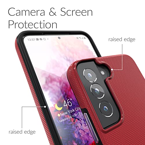 Image of Crave for Samsung Galaxy S22 Case, Shockproof Protection Dual Layer Case for Samsung Galaxy S22 5G (6.1 inch) - Red