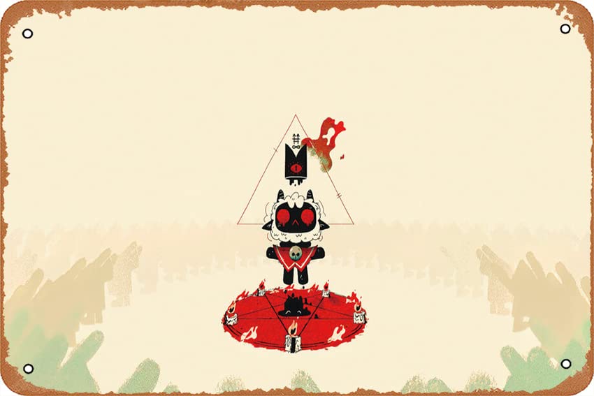 Cult of the Lamb Game 4K #421i Game Poster Metal Tin Sign Wall Decor Signs,Vintage Art Decor for Home Bar Pub Cafe 8x12 inch