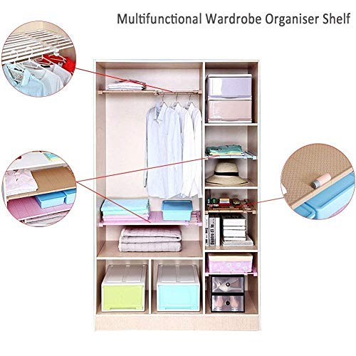 Tabenter Adjustable Shelf Organizer Expandable Closet Shelf And Rod With No Drilling For Wardrobe Cupboard Kitchen Bookcase (18.2" - 29.5") #TOP3