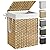 SONGMICS Laundry Hamper with Lid, 23.8 Gallon (90 L) Synthetic Rattan Clothes Laundry Basket with Lid and Handles, Foldable, Removable Liner, Goose Yellow ULCB51NL