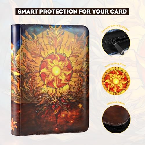 Image of Katomula 360 Pockets Card Binder, MTG Card Binder, Double Sided Card Collection Album Folder with 20 Pages, Side-Loading Card Holder for MTG, TCG, Trading Card, Sports Cards-Plains